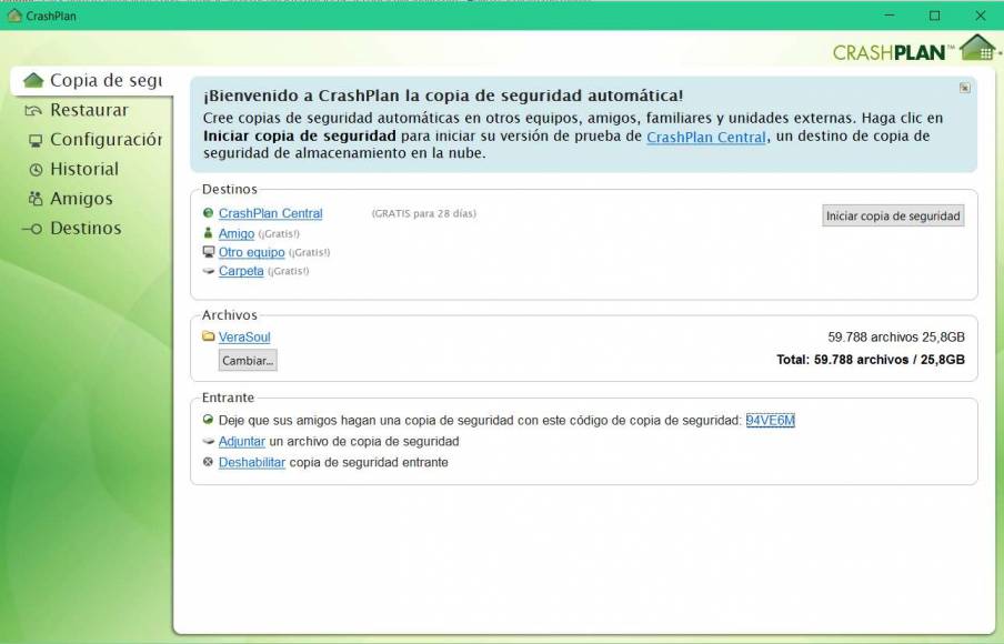 CrashPlan, copias de seguridad automatizadas