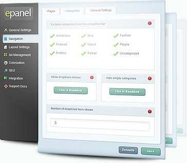 panel de administración
