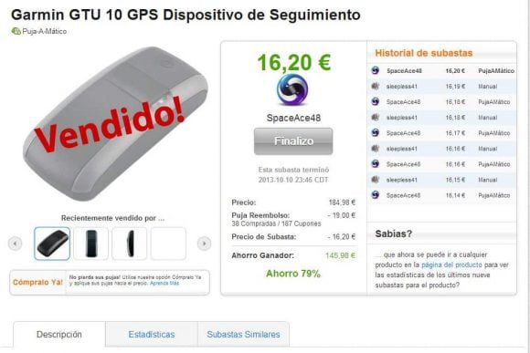 vendido en QuidBids