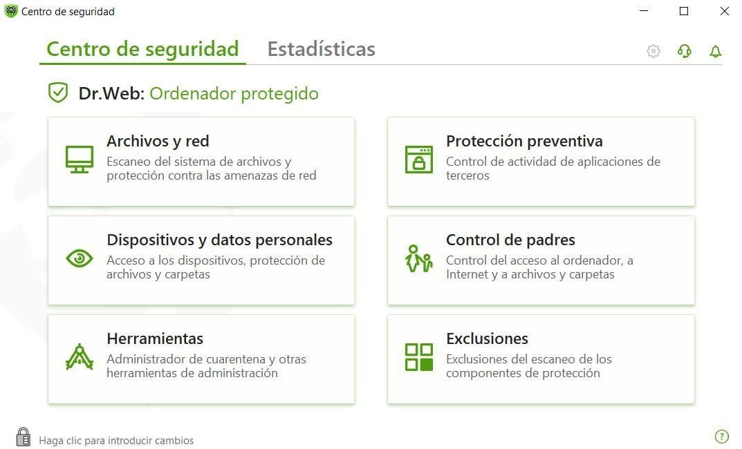 Dr, Web - Menú Principal