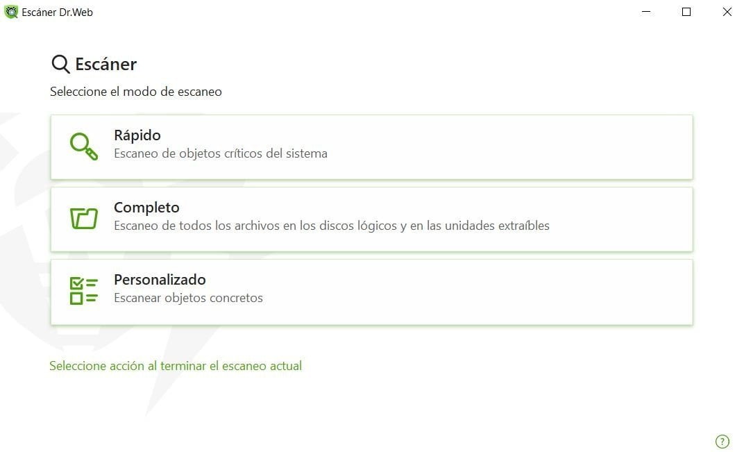Dr. Web - Escáner Rapido, Completo y Personalizado
