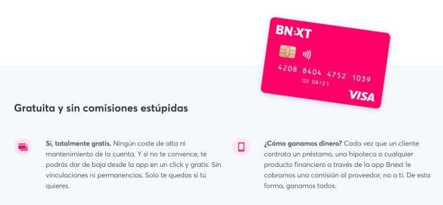 bnext comisiones